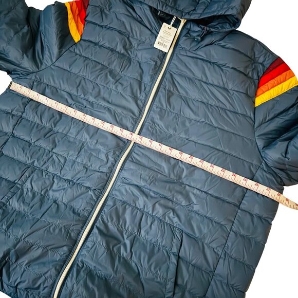 Marine Layer Banks Puffer Hoodie sea Jacket Navy blue sz 2XL full zip pockets - Picture 5 of 9